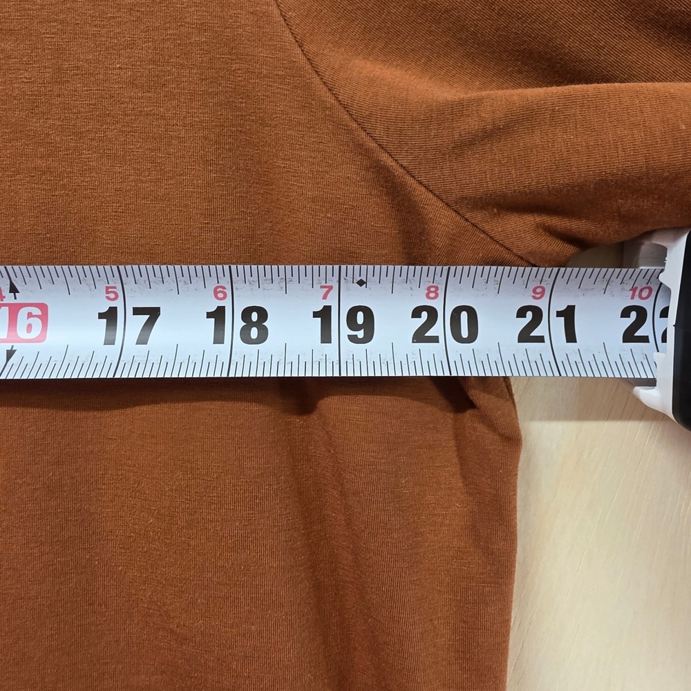 Chicos The Ultimate Tee Rust Orange V-Neck 3/4 Sleeve Pima Cotton Modal Top XL 3 - Picture 6 of 12